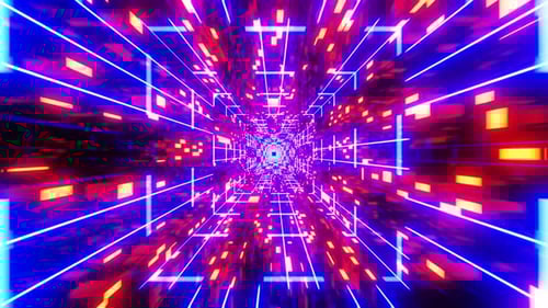 Vj Loop Blue Neon Disco Tunnel 003