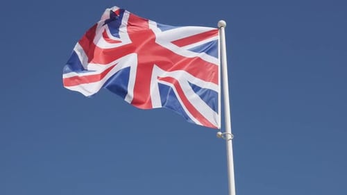 British Flag Waving Proudly in the Wind