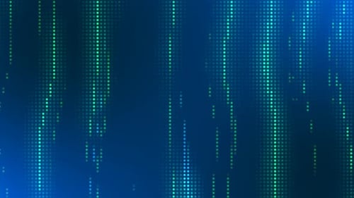 Digital Rain Falling Grid Dots Loop Background