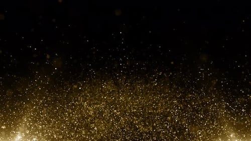 Golden Glitter Particles Rising Celebration Loop Background Animation