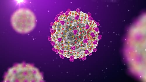 Animated 3D Rotating Virus Microorganism Medical Concept