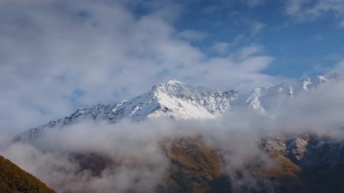 Mountain peaks covered in snow