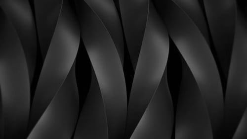Abstract Fluid Twisting Black Ribbons Background Animation