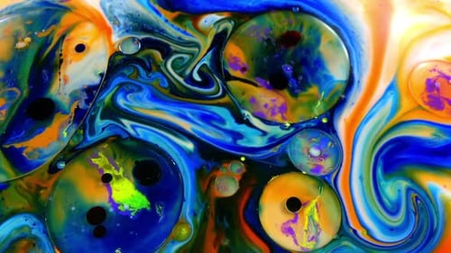 Abstract Colorful Invert Paint Bubbles Galactic Exploding Texture 6