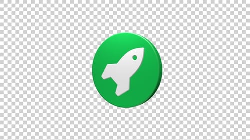 Small Rocket Ship Icon Rotating