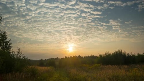 Dämmerung und ländliche Landschaft
