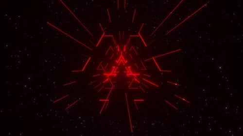 Endloser futuristischer Weltraumtunnel mit Neonlichtern