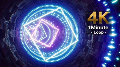 Gorgeous Neon Light VJ Tunnel 4K