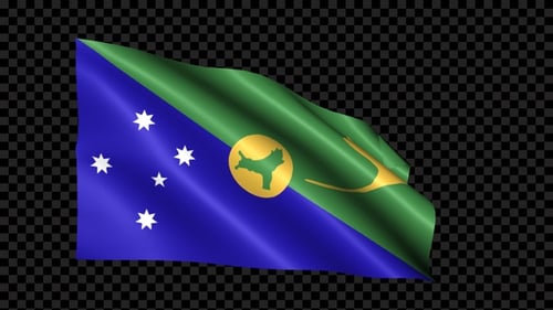 Christmas Island National Flag Waving Animation