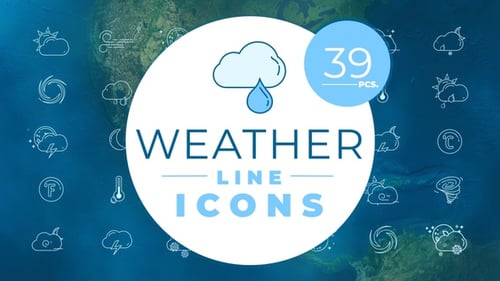 Minimalist Animated Weather Line Icons Collection