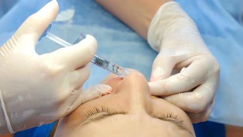 Nose Injection Cosmetic Procedure Close Up