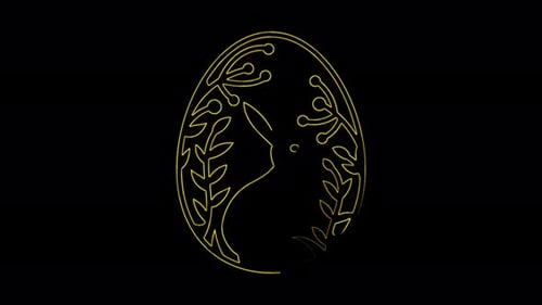 Animated Easter Egg with Rabbit Line Drawing Reveal