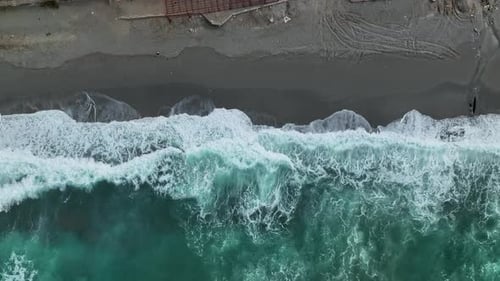 Background Textured Sea Storm aerial view 4 K