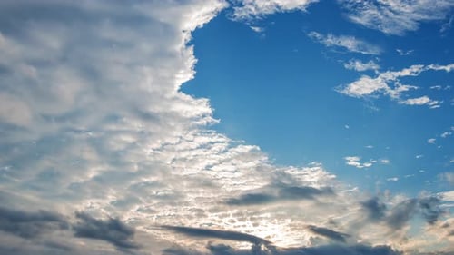 Vibrant blue sky with cloud on a cloudy day time lapse.