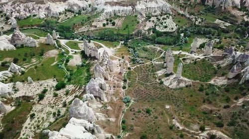 Aerial View of Cappadocia's Unique Landscape, Turkey