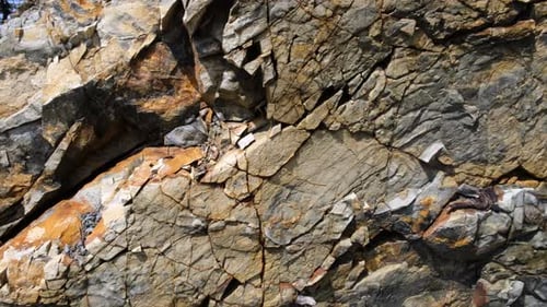 Layered rock formation, geological rock