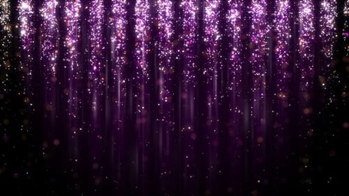 Falling Purple Glitter Particles Abstract Celebration Background