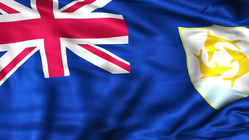 Seamless Loop Anguilla National Flag Waving Animation