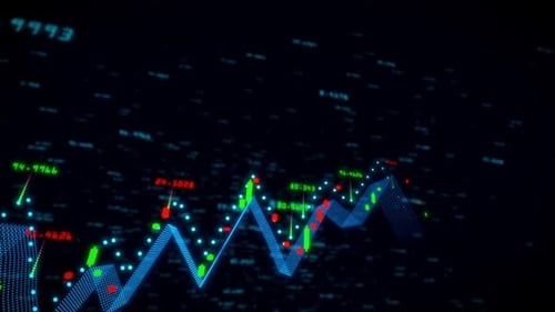 Futuristic Digital Stock Market Graph with Dynamic Data Visualization