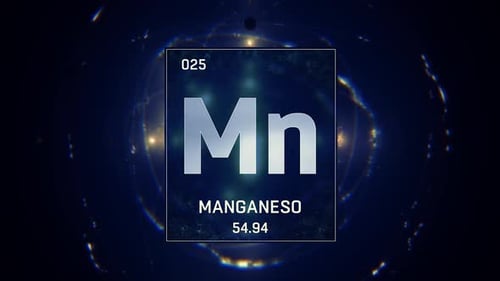 Manganese Periodic Table Element Digital Display