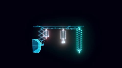 Ceiling Rail System Hologram Rotating 4k