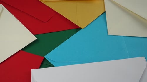 Colorful Envelopes Arranged in Random Pattern