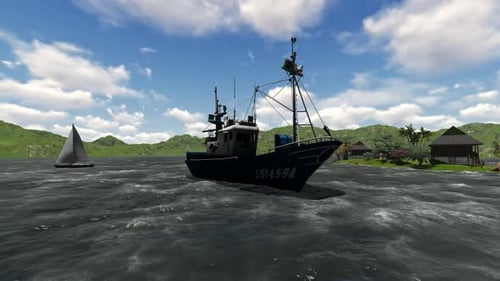 Fishing boat in the sea