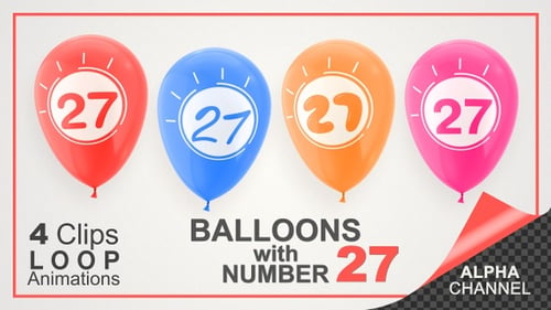 Animated Floating Celebration Balloons with Customizable Numbers