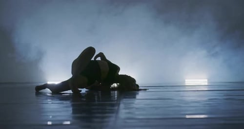 Contemporary Dancing Performers in Dance Practice Class