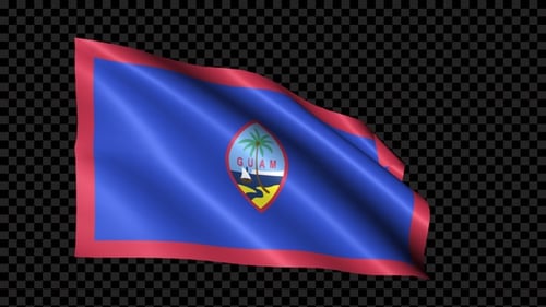 Guam National Flag Waving Seamless Loop
