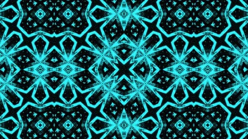 Abstract Blue Kaleidoscope Background Loop V2