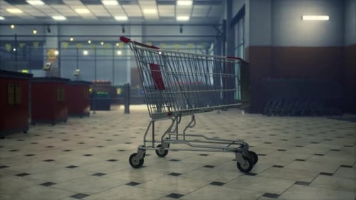 Empty Closed Supermarket Due Covid19 Coronavirus Epidemic