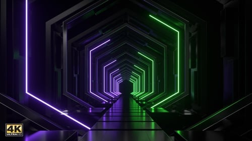 Corredor de tubos de neón