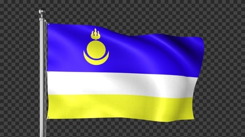 Waving Blue and Yellow National Flag