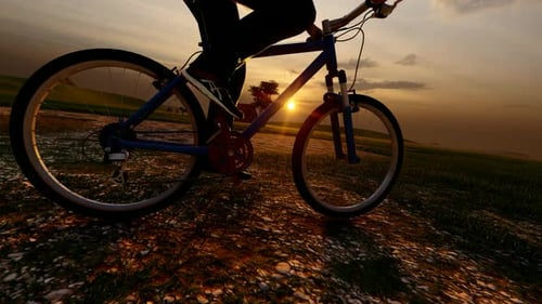 Fahrrad bei Sonnenuntergang