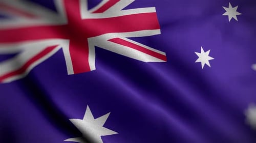Realistic Australian Flag Waving Seamless Loop Animation