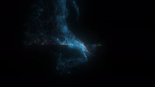 Dynamic Abstract Blue Particle Energy Flow Background