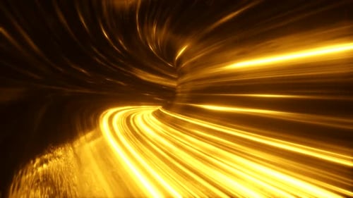 Golden Light Speed Tunnel Motion Background