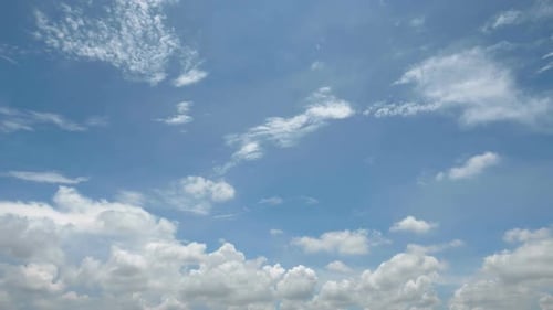 Time lapse of white cloud moving pass around sky background