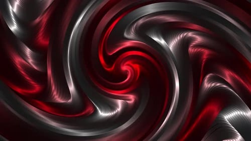 Dynamic Abstract Red and Silver Metallic Swirl Background Loop