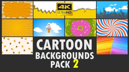 Animated Cartoon Backgrounds Pack with Pop Art and Flat Designs
