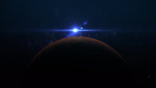 Venus und Sonne im Weltraum