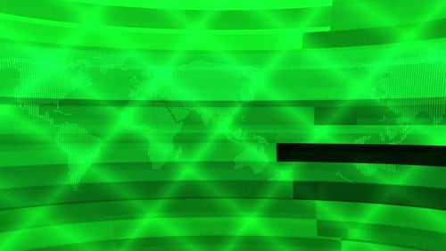 Dynamic Green World Map Digital Corporate News Background