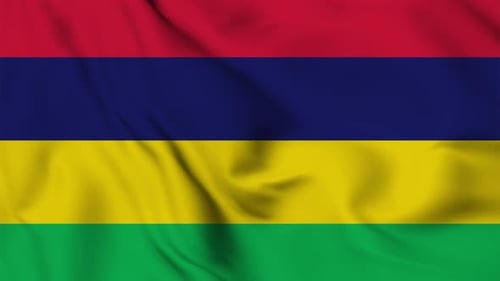 Realistic Waving Flag of Mauritius Animation