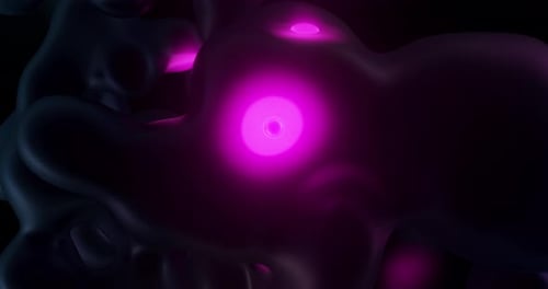 abstrakter dunkler Hintergrund mit leuchtenden rosa Neonlichtern