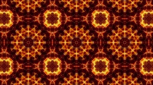 Abstract Fractal Fire Kaleidoscope Loop 4K 09
