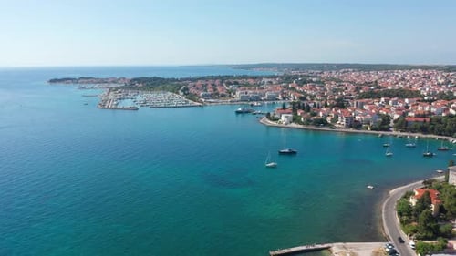 Drone Footage Aerial View of Zadar Marina Croatia