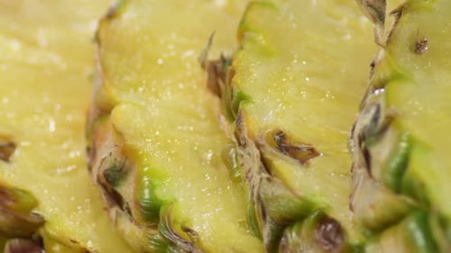 Closeup of Fresh Pineapple Slices