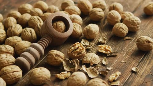 Walnuts and Nutcracker on Table