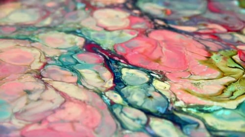 Macro Footage of Colorful Liquids Forming Abstract Shapes